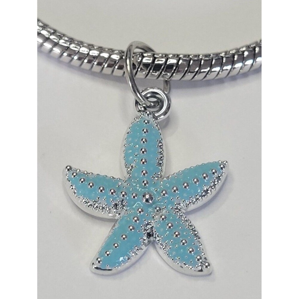 🆕 NWT For Pandora Charm Bracelets Bright Blue Enameled Starfish Dangle Pendant